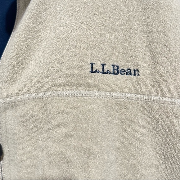 Vintage LL Bean tan mens fleece full zip sweater jacket size XL Tall - Picture 8 of 12